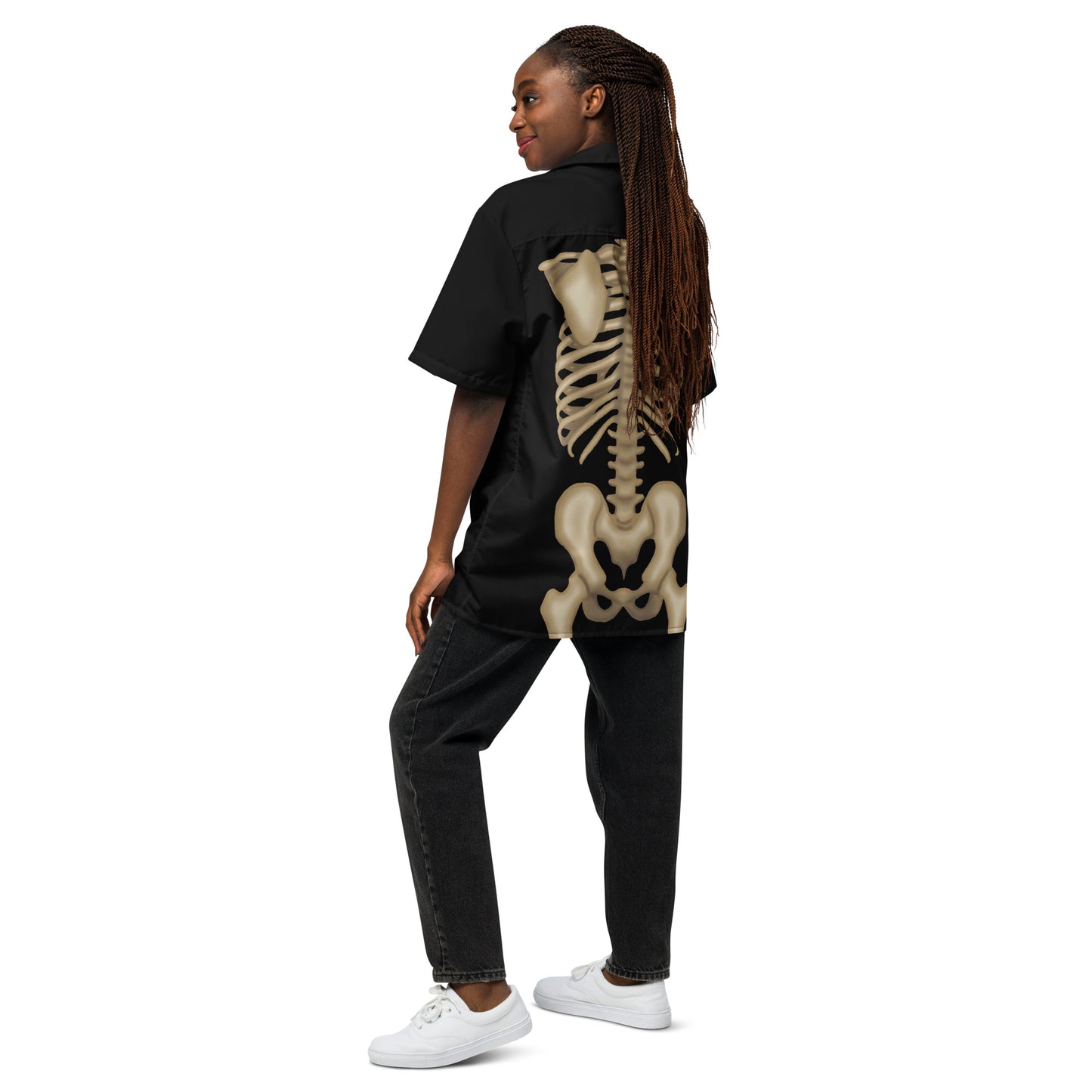 Skeleton Halloween button-up shirt