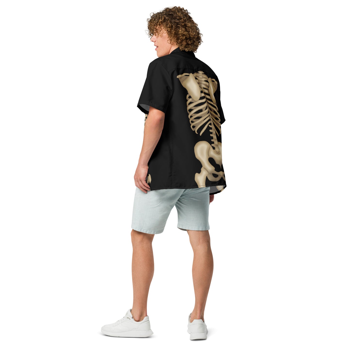 Skeleton Halloween button-up shirt