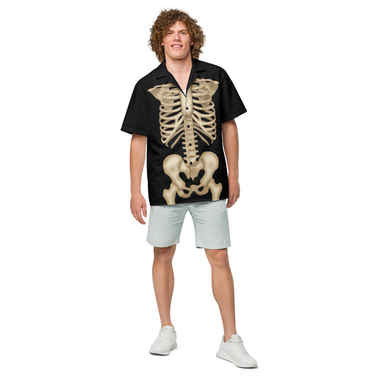 Skeleton Halloween button-up shirt