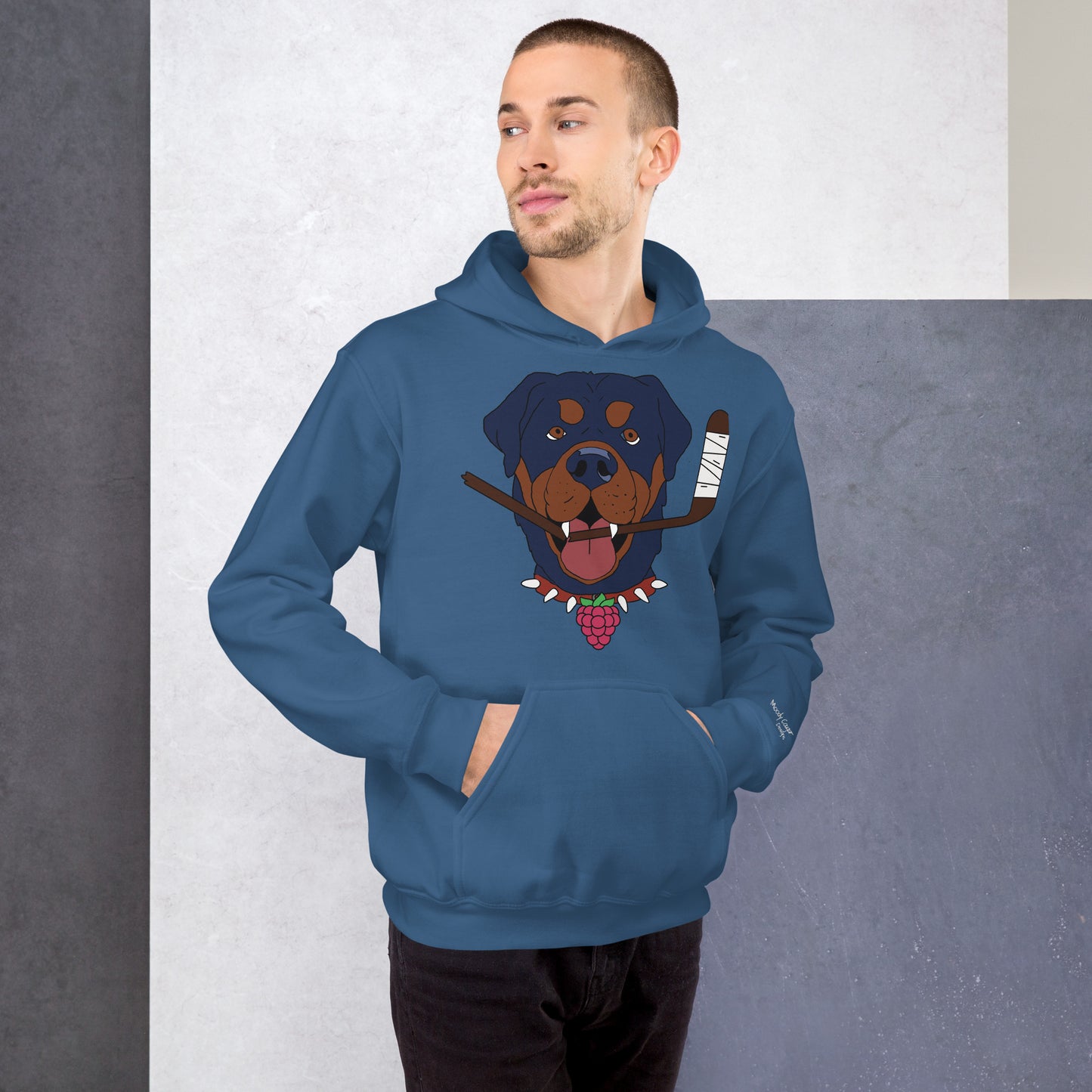 Raspberry Rottweilers Hockey Hoodie