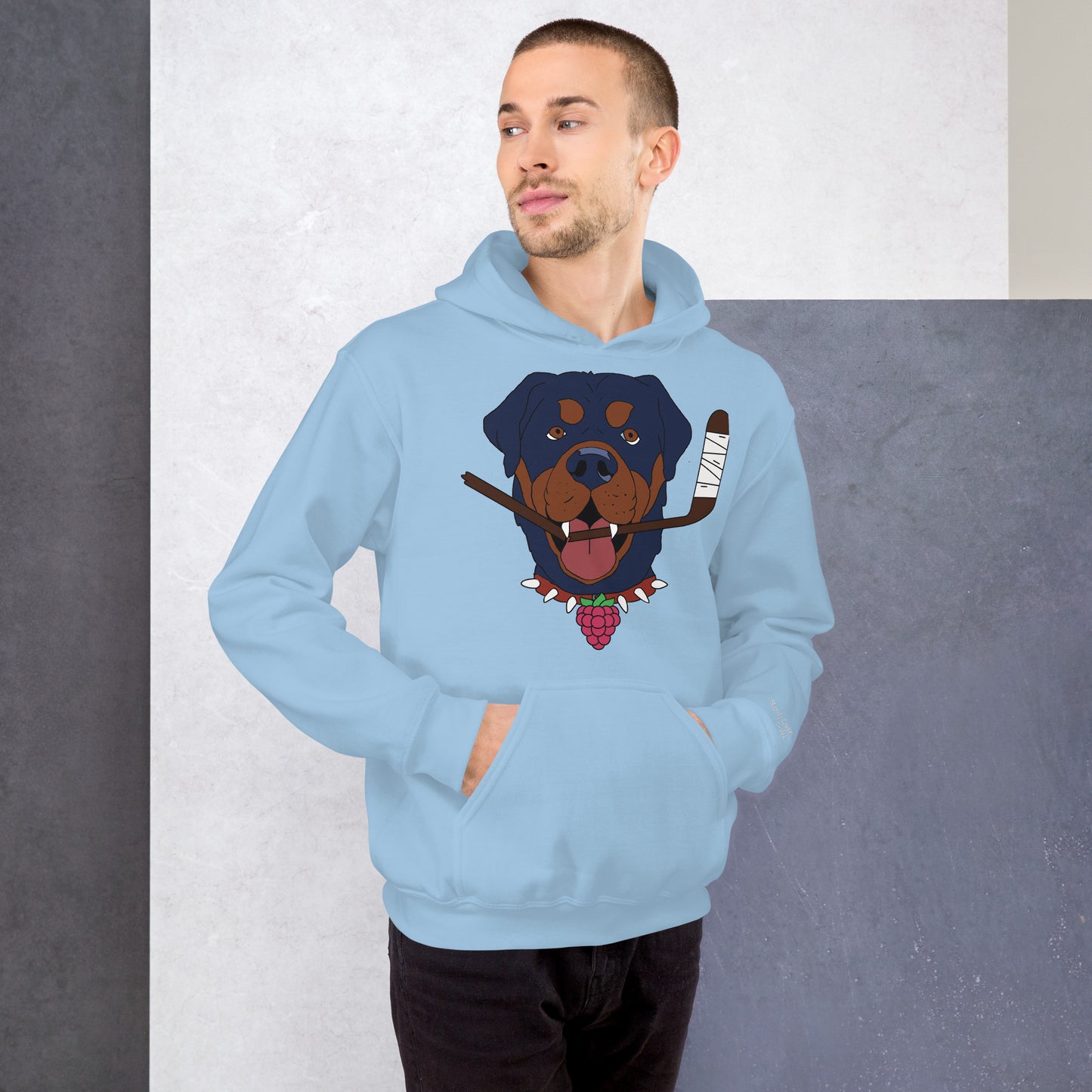 Raspberry Rottweilers Hockey Hoodie