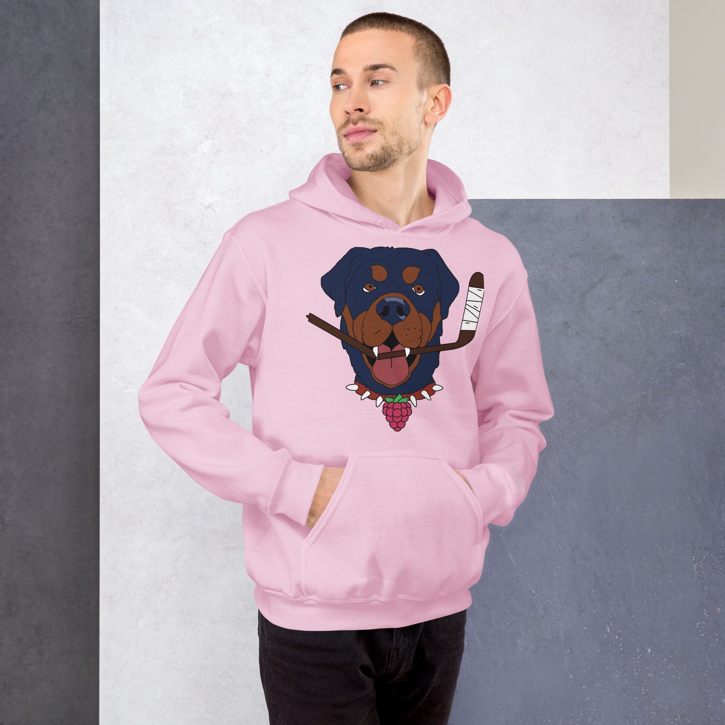 Raspberry Rottweilers Hockey Hoodie