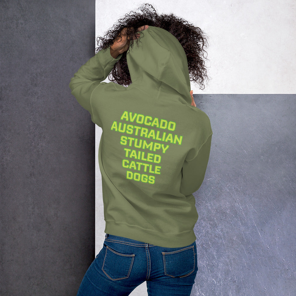 Avocado Australian Stumpy Tailed Cattle Dogs Hockey Hoodie