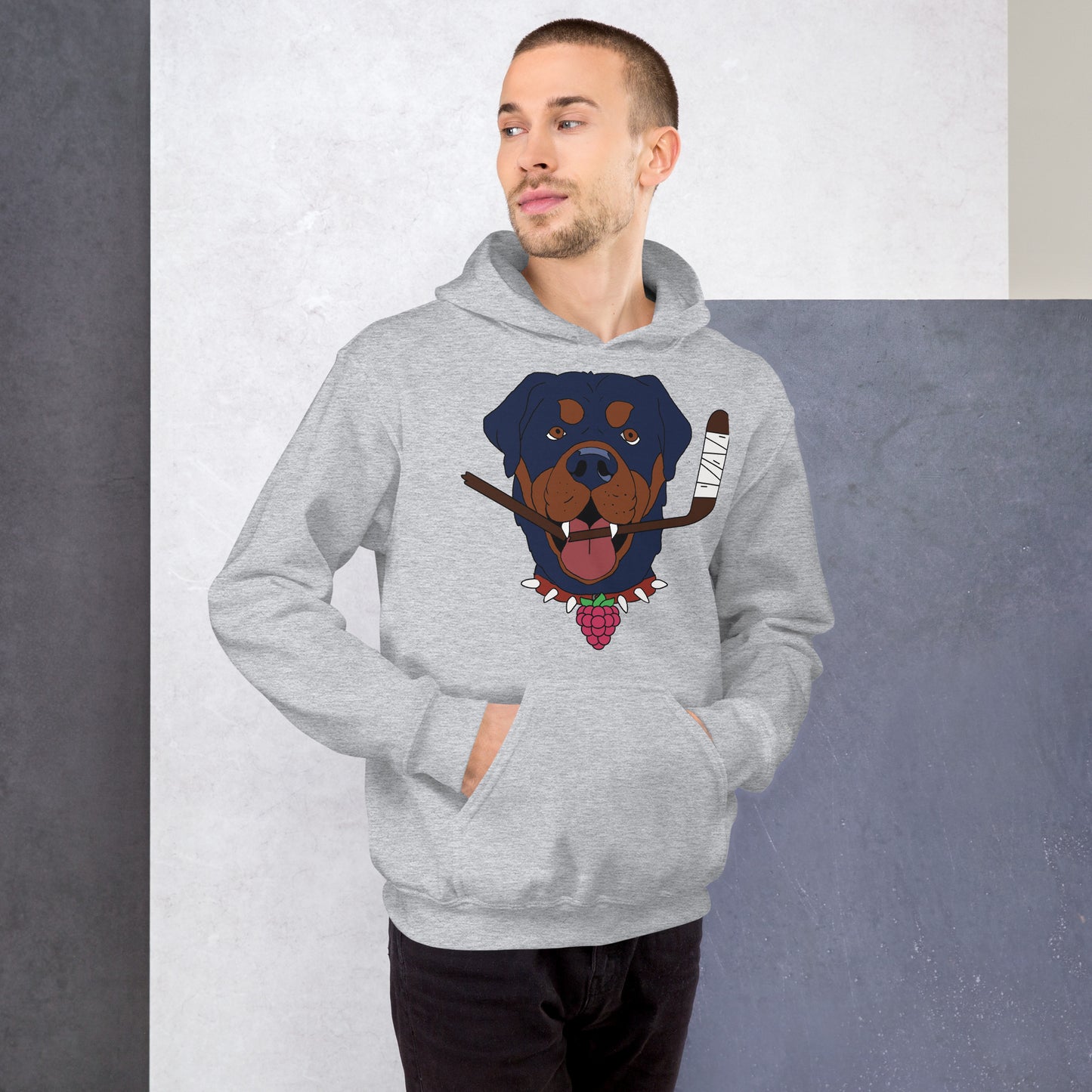 Raspberry Rottweilers Hockey Hoodie